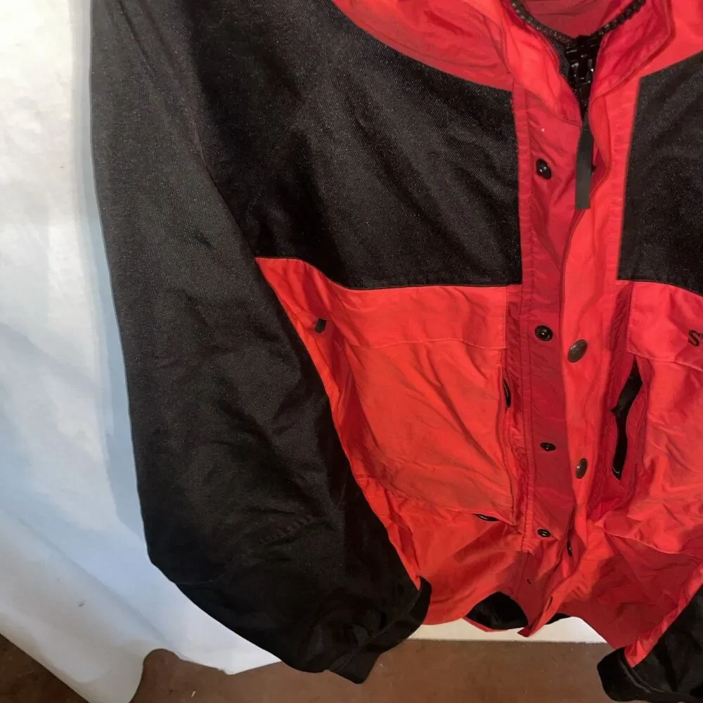 Stearns Men’s Weather Hoodie Coat Size 3XL Red Black Nylon Outdoors Rain Protect